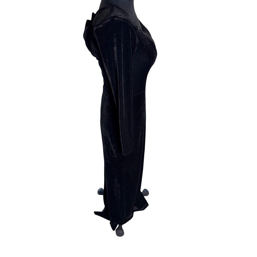 Black Velvet Corset Style Gothic Maxi Dress XS - Picture 5 of 6